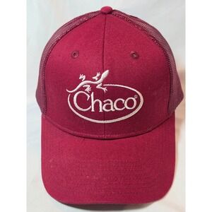 Chaco Mens Trucker Hat Maroon‎ Burgundy Lizard Logo Snapback Mesh Cap RN119414
